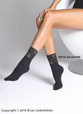 Ankle socks, wide lace edge